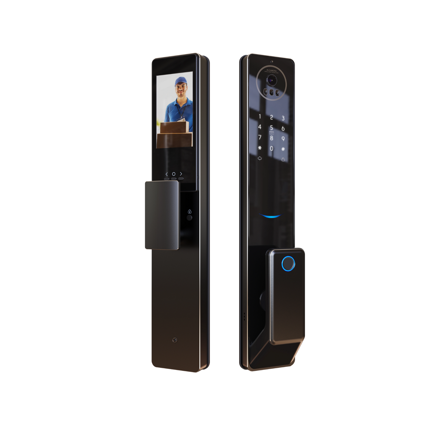 قفل باب ذكي بميزة التعرف على الوجه ثلاثية الابعاد 3D+ فيديو إنتركوم – نظام WIFI تطبيق  tuya-smart life