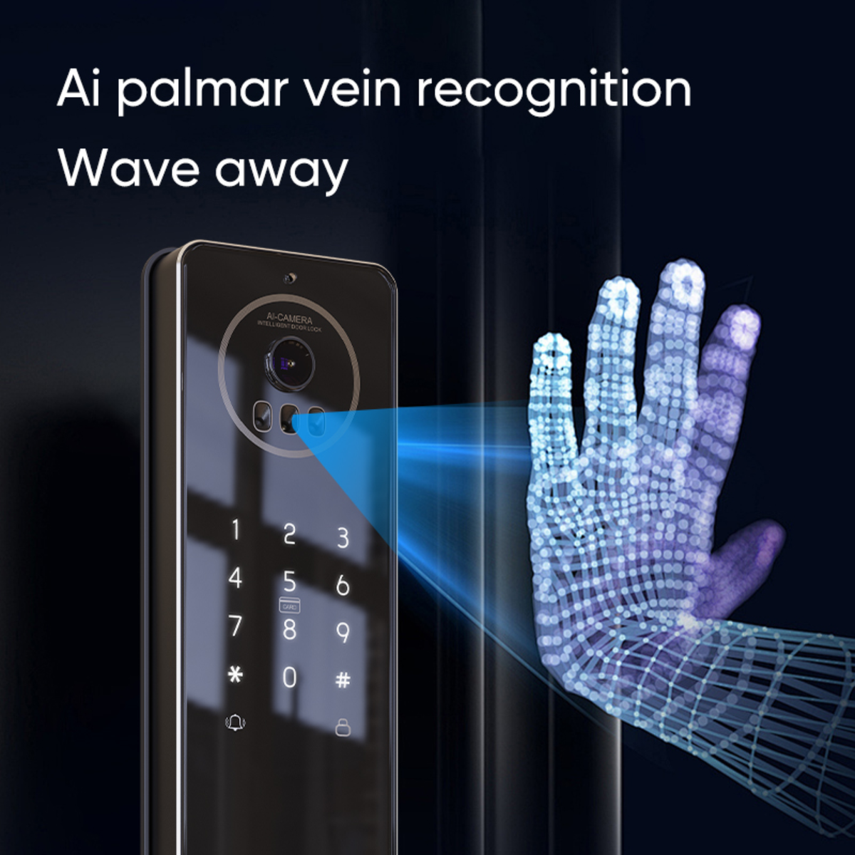 Smart door lock with 3D facial recognition + video intercom – Wi-Fi system, Tuya Smart Life app 