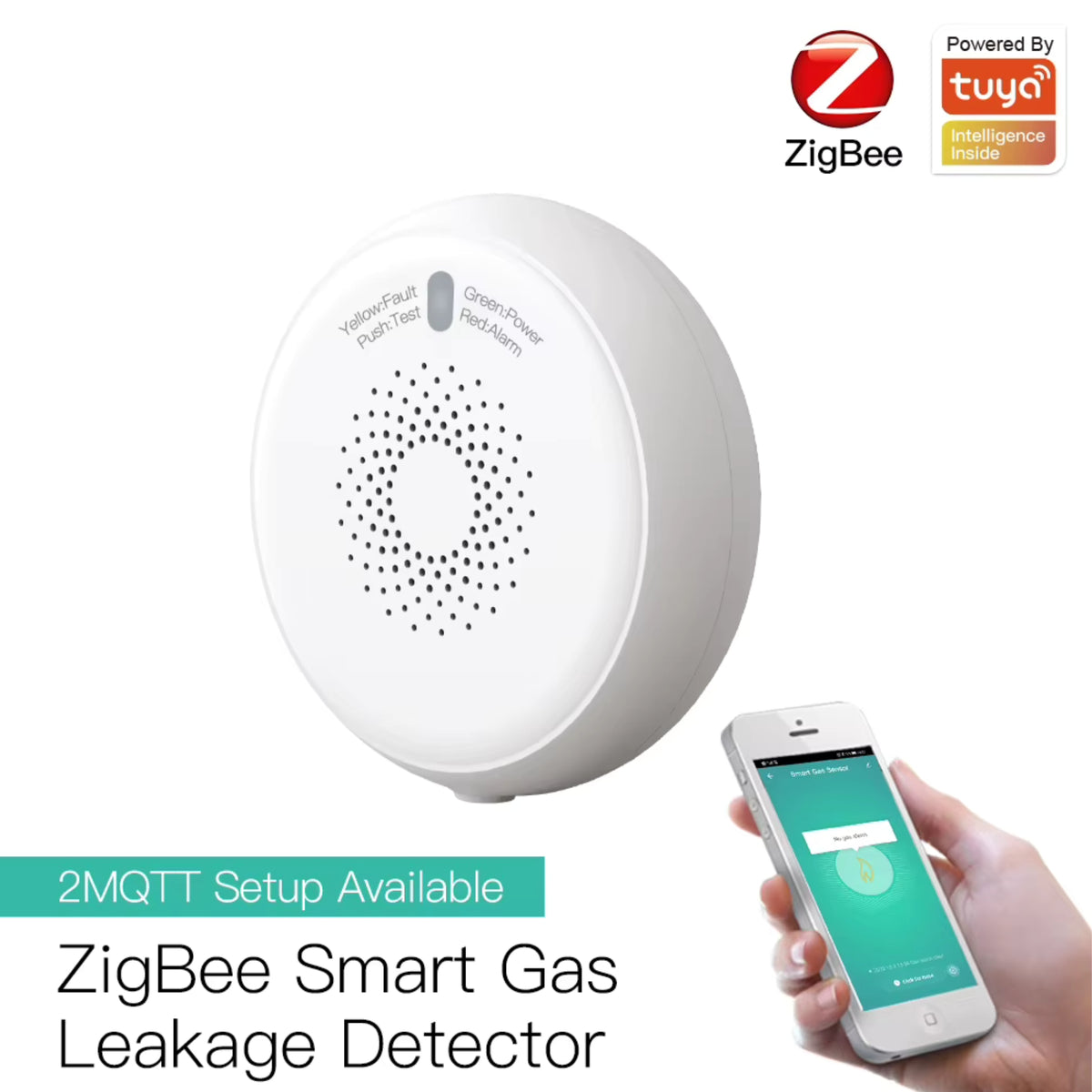 کاشفی زیرەکی دزەکردنی گازی ZigBee لە moes، سیستەمی Tuya - Smart Life
