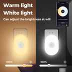 Smart color-changing WiFi night light with motion sensor and voice control – works with Tuya, Alexa, and Google.