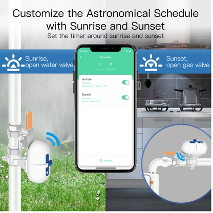 صمام ذكي WiFi للتحكم بالماء/الغاز – يعمل مع Tuya Smart + تحكم صوتي + جدولة تلقائية