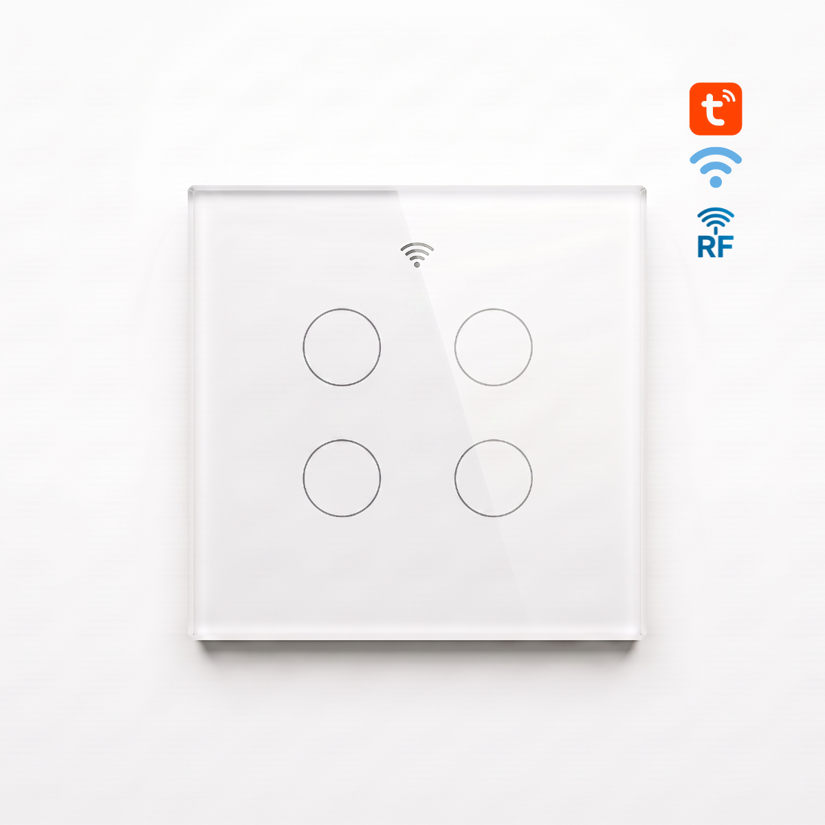 مفتاح إضاءة ذكي باللمس (WiFi + RF433) من 1 إلى 4 خطوط - تحكم متعدد من moes