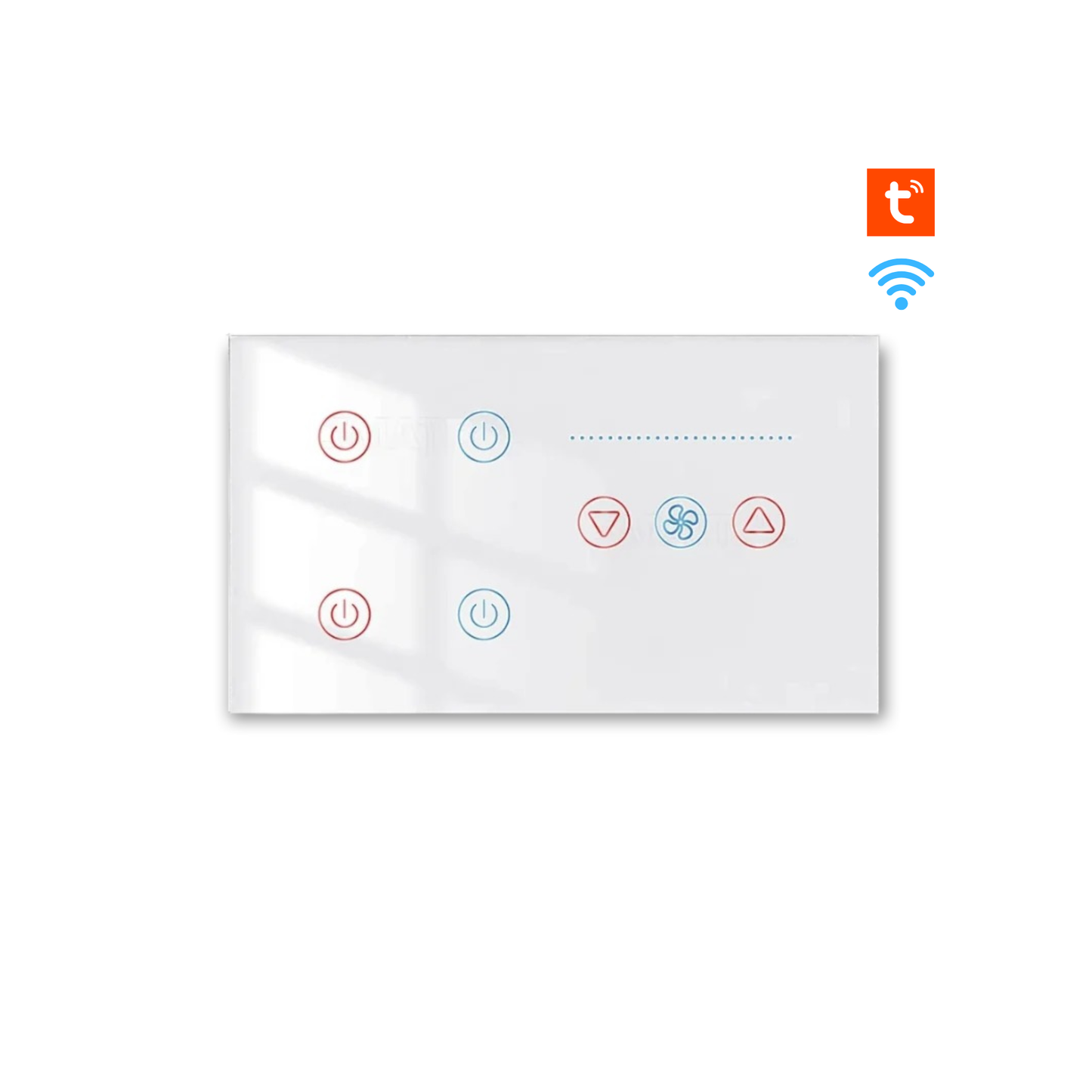 مفتاح ذكي رباعي مع تحكم في سرعة مروحة السقف- مؤقت ومراقبة الطاقة – يدعم التحكم الصوتي عبر أليكسا وجوجل هوم