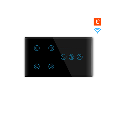 مفتاح ذكي رباعي مع تحكم في سرعة مروحة السقف- مؤقت ومراقبة الطاقة – يدعم التحكم الصوتي عبر أليكسا وجوجل هوم