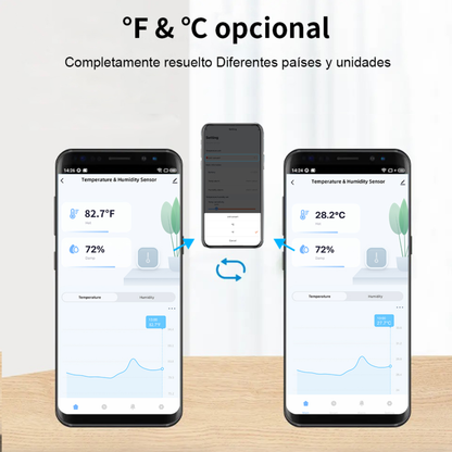 مستشعر درجة الحرارة والرطوبة الذكي نظام Tuya Wi-Fi