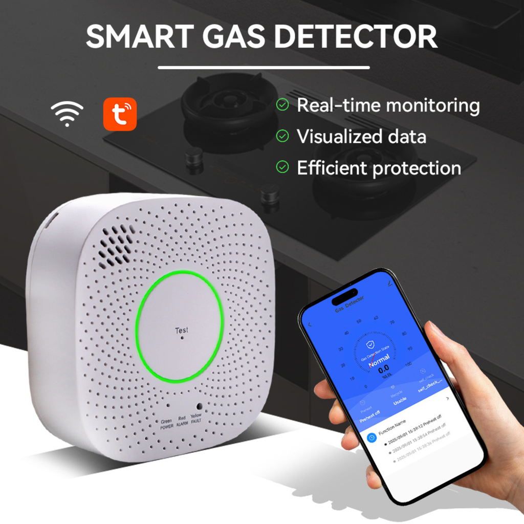 Smart gas leak detector, Wi-Fi system - Tuya Smart Life: Proactive safety and lasting peace of mind. 