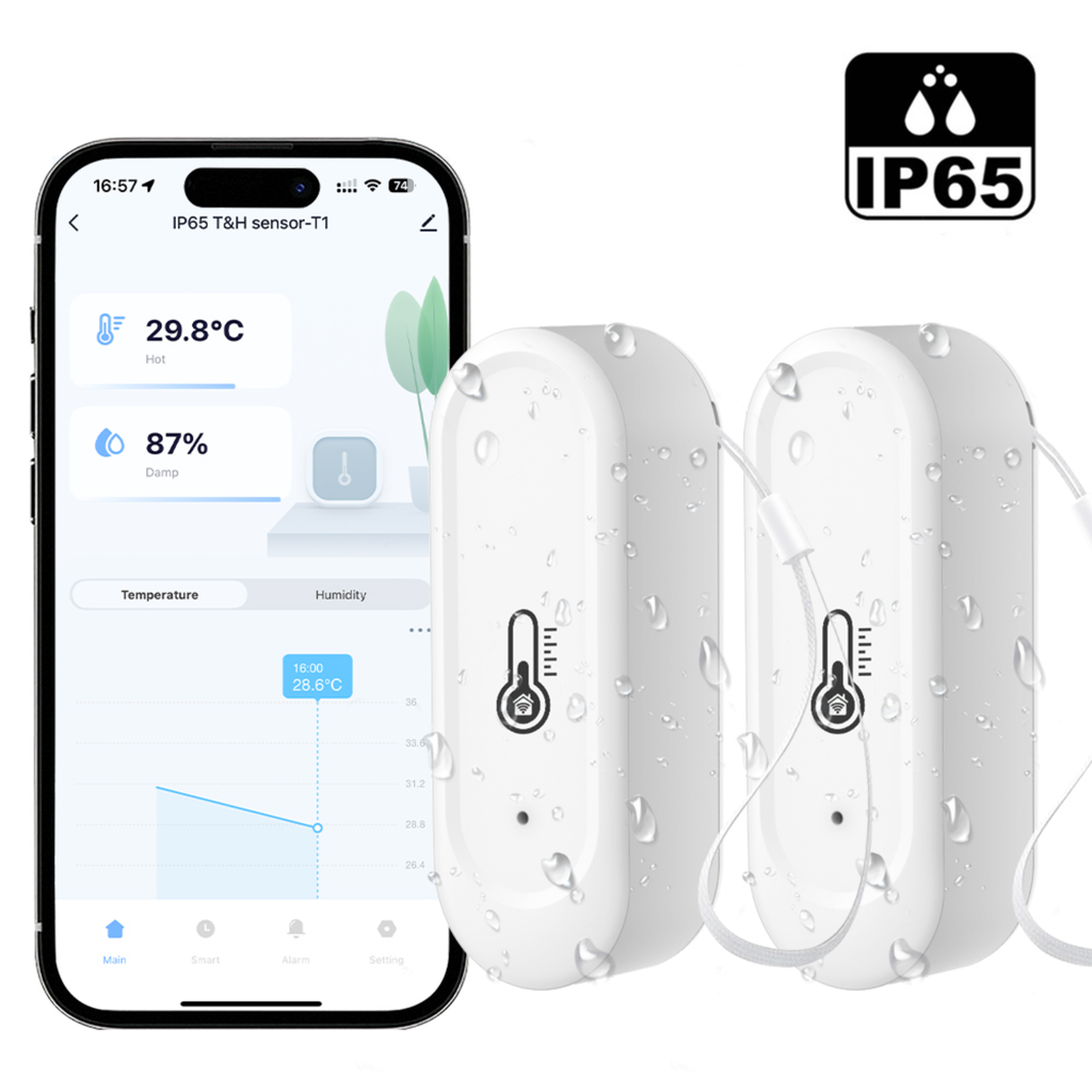 هەستەوەرێکی پلەی گەرمی و شێداری Tuya Wi-Fi IP65 بۆ بەکارهێنانی دەرەکی و ناوەکی