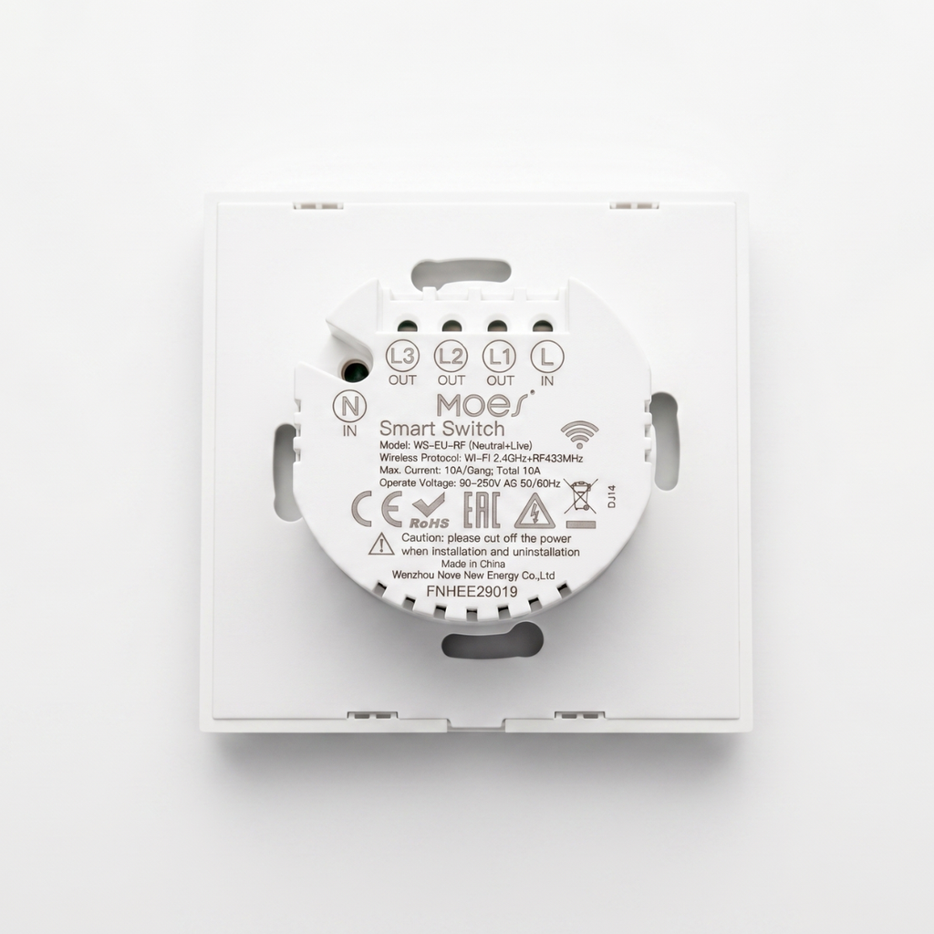 Smart Touch Light Switch (WiFi + RF433) 1-4 Gang - Multi-Control by Moes