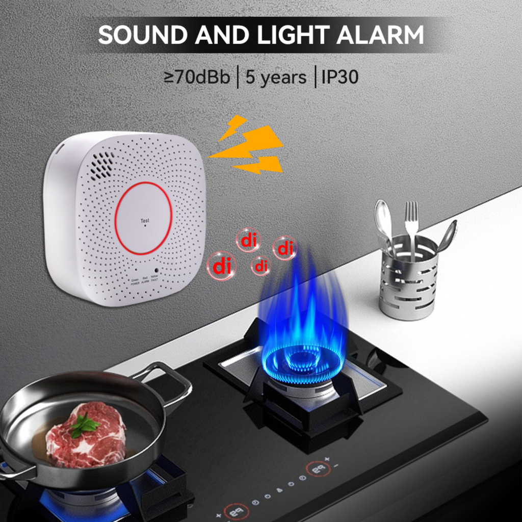 Smart gas leak detector, Wi-Fi system - Tuya Smart Life: Proactive safety and lasting peace of mind. 