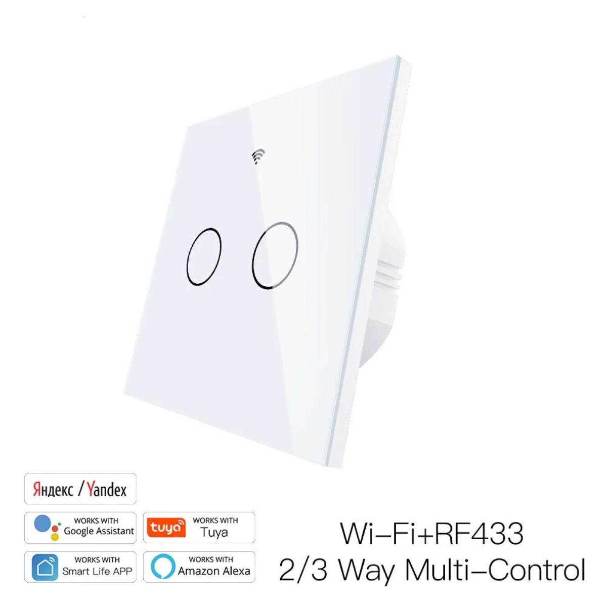 مفتاح إضاءة ذكي باللمس (WiFi + RF433) من 1 إلى 4 خطوط - تحكم متعدد من moes