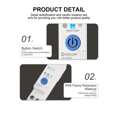 قاطع/سويتش ذكي DC Wi-Fi على سكة DIN – تحكم عن بُعد + توقيت | حتى 63A تطبيق تويا