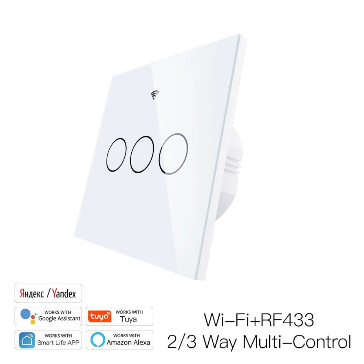 مفتاح إضاءة ذكي باللمس (WiFi + RF433) من 1 إلى 4 خطوط - تحكم متعدد من moes