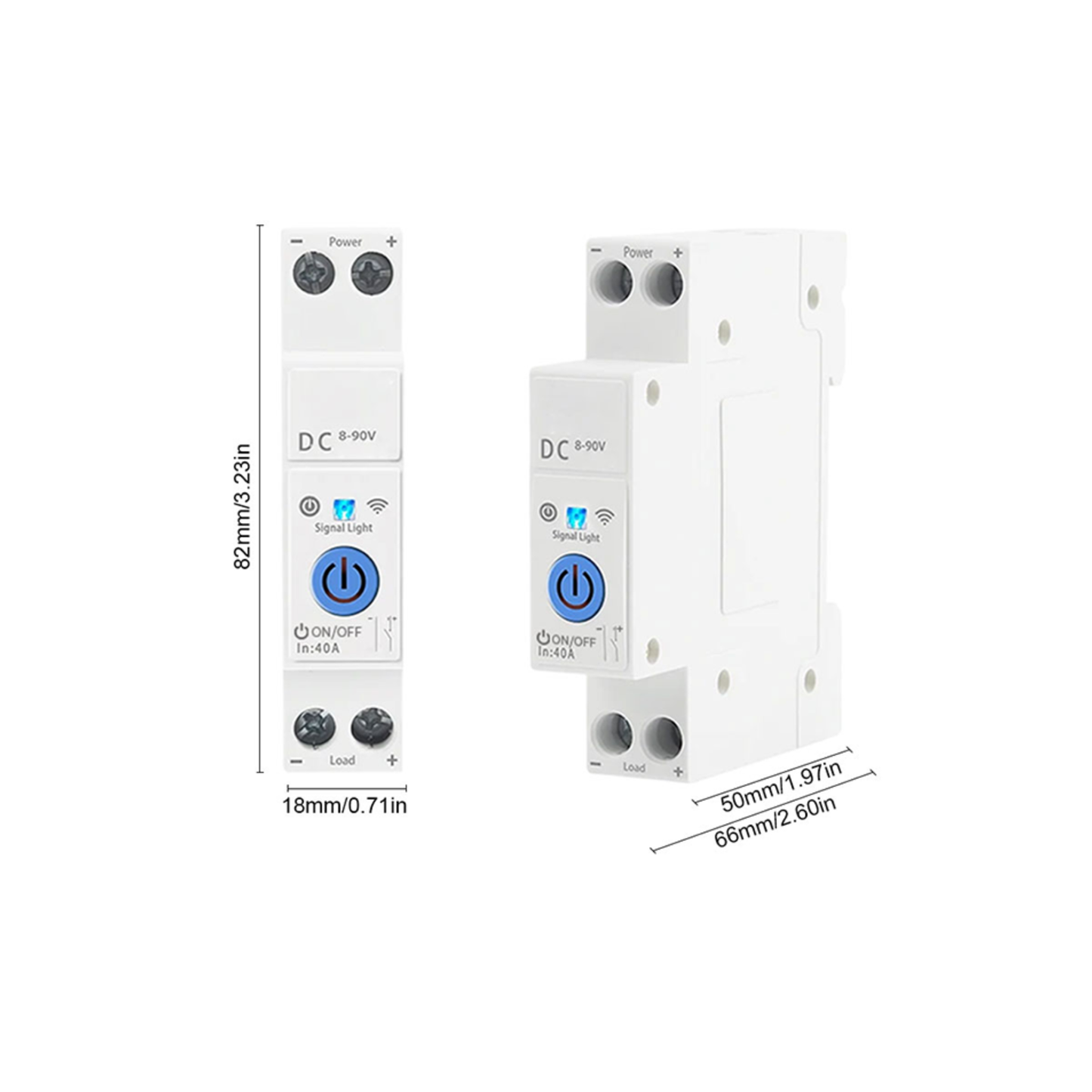 قاطع/سويتش ذكي DC Wi-Fi على سكة DIN – تحكم عن بُعد + توقيت | حتى 63A تطبيق تويا