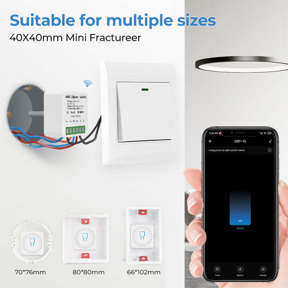 مفتاح ذكي صغير من Tuya بنظام ZigBee 3.0 - تحكم ذكي بالطاقة واستهلاك الكهرباء (16 أمبير)