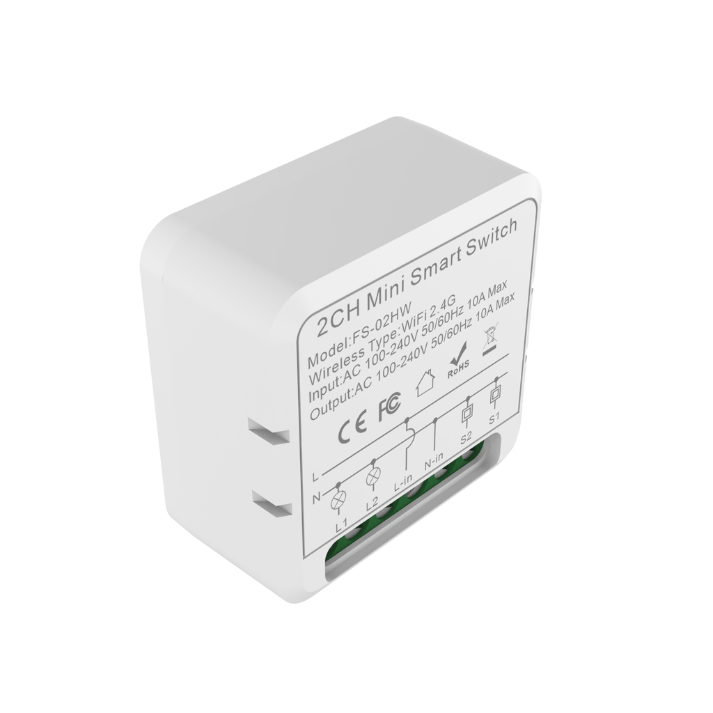 دیمەنی لای FS-02HW بە نیشانەی Wi-Fi و10A Max