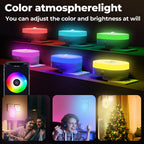 Smart color-changing WiFi night light with motion sensor and voice control – works with Tuya, Alexa, and Google.