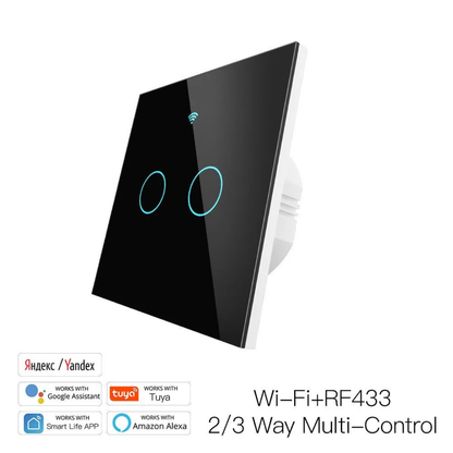 مفتاح إضاءة ذكي باللمس (WiFi + RF433) من 1 إلى 4 خطوط - تحكم متعدد من moes