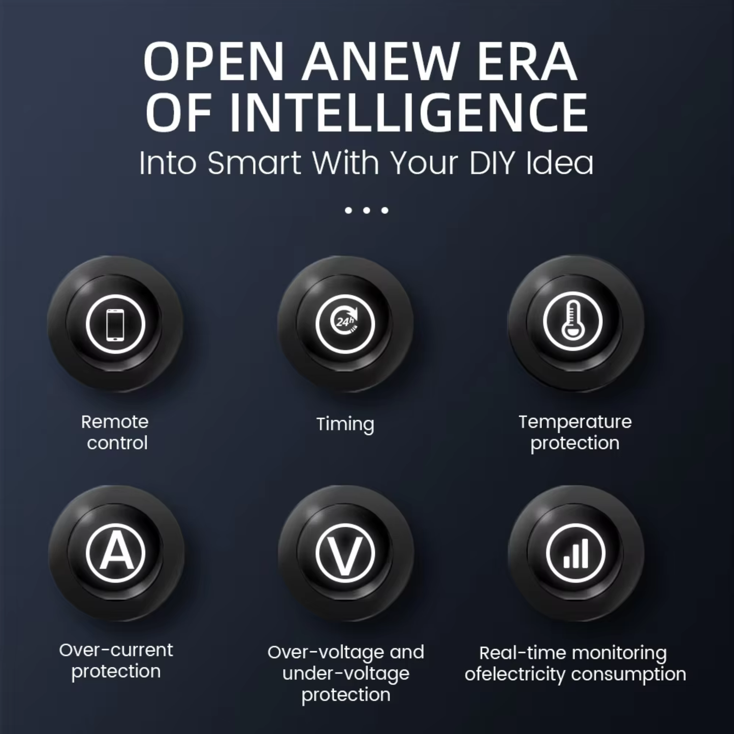 Smart fuse with amperage control from 1-63 amps, Zippy system, functions as a protection device, Tuya Smart Life app. 