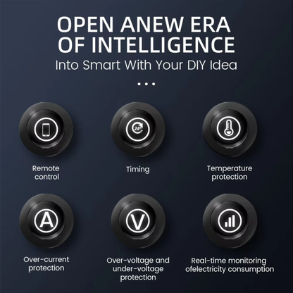 Smart fuse with amperage control from 1-63 amps, Zippy system, functions as a protection device, Tuya Smart Life app. 