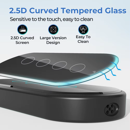 وحدة تحكم لاسلكية 433MHz – 4 أزرار (لوحة زجاج 2.5D + إضاءة خلفية)