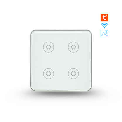 Touch-sensitive switch with power monitoring, child lock, adjustable switch lighting, and Wi-Fi enabled by Tuya 