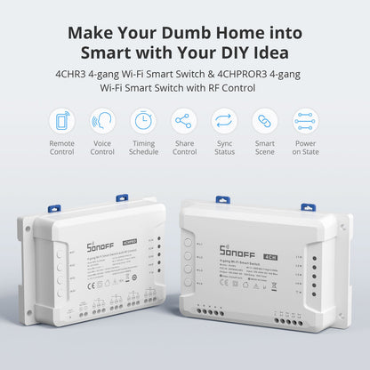 مفتاح سونوف 4CHPROR3 الذكي الرباعي بتقنية (Wi-Fi) مع تحكم RF