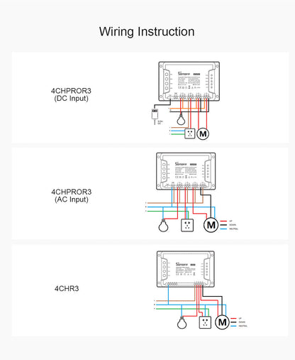 مفتاح سونوف 4CHPROR3 الذكي الرباعي بتقنية (Wi-Fi) مع تحكم RF