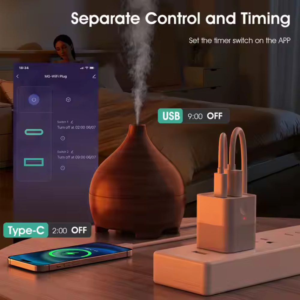 ئاداپتەرێکی زیرەکی وایفای (بۆری USB-C، دەرچەی USB-C و USB) – کۆنترۆڵکردن لە دوورەوە بە ڕێگەی ئەپی EWELINK