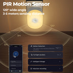 Smart color-changing WiFi night light with motion sensor and voice control – works with Tuya, Alexa, and Google.