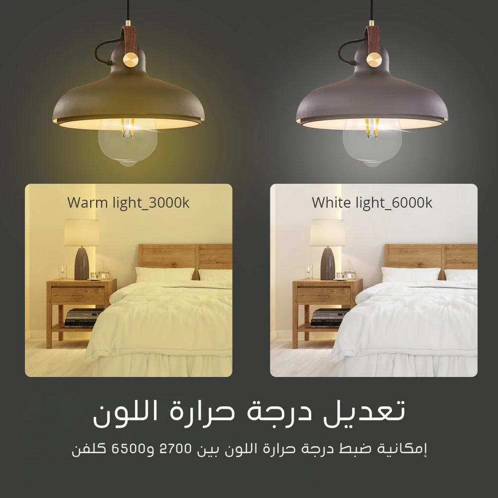 گڵۆپی زیرەکی ٧ وات وای-فای E27 بە کۆنتڕۆڵی Matter – توانای کەمکردنەوەی ڕووناکی، پشتگیریکردنی ئەلێكسا، سیری، گوگڵ و SmartThings