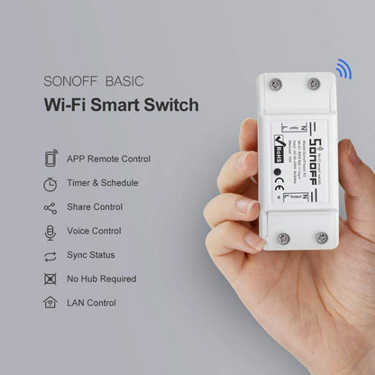 SONOFF BASICR2 – سويتش Wi-Fi ذكي للتحكم بالأجهزة (قناة واحدة)