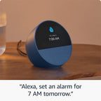 ئامێری Amazon Echo Spot 2024 - کاتژمێری هۆشمەندی ئەلێکسای زیرەک بە شاشەیەکی پێشکەوتوو و دەنگێکی ڕوون.