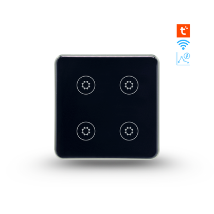 Touch-sensitive switch with power monitoring, child lock, adjustable switch lighting, and Wi-Fi enabled by Tuya 