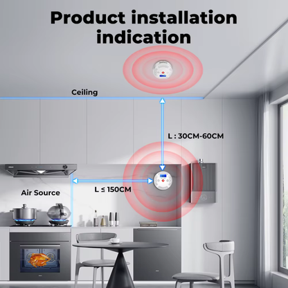 كاشف أول أكسيد الكربون (CO) الذكي بشاشة LCD وإنذار صوتي وضوئي