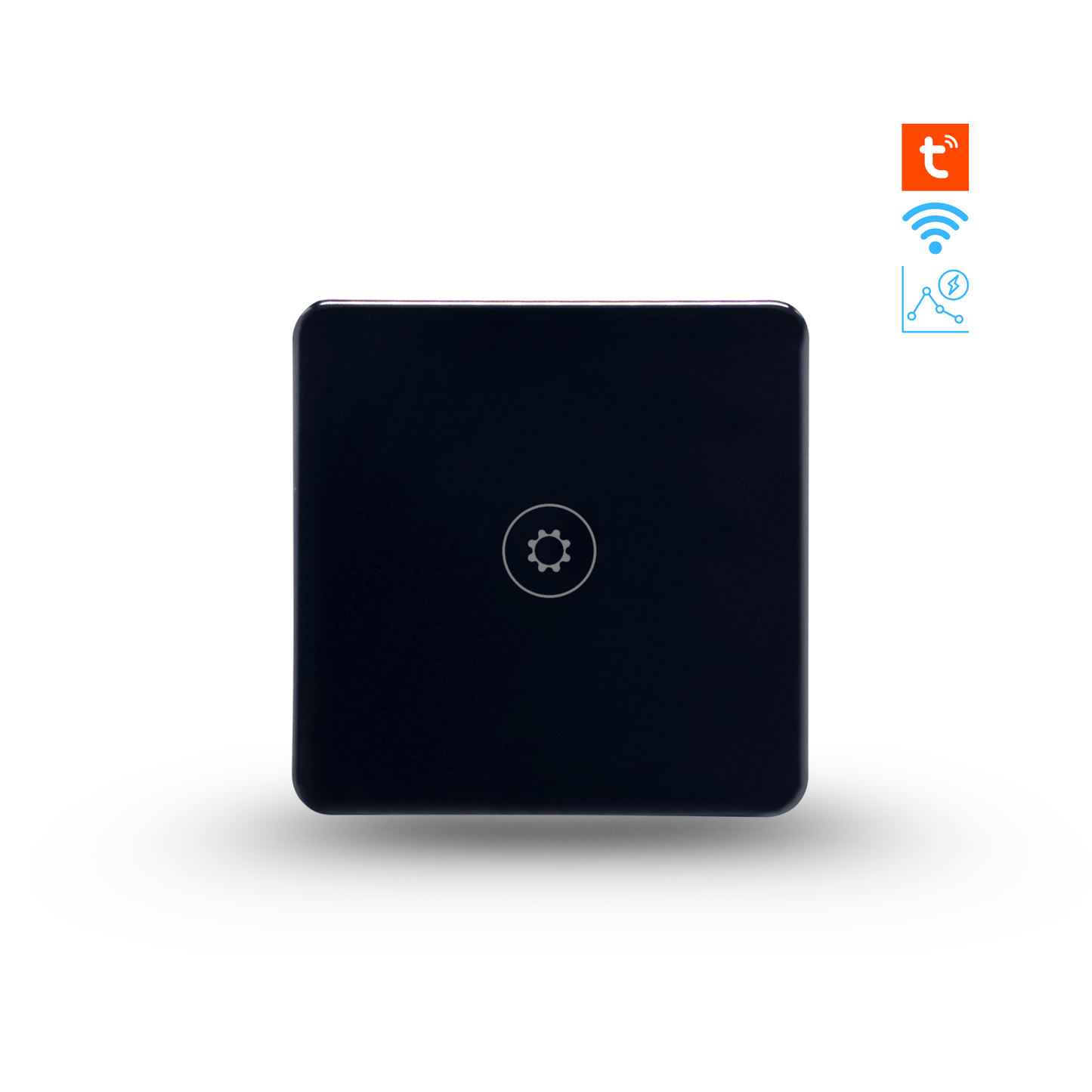 Touch-sensitive switch with power monitoring, child lock, adjustable switch lighting, and Wi-Fi enabled by Tuya 