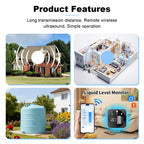 Smart Ultrasonic Water Level Sensor for Tanks with Monitor Display - Wi-Fi and Tuya App