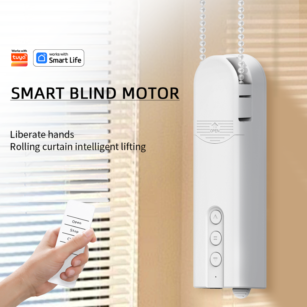 Smart motor for blinds and curtains, battery operated – voice control and Tuya app