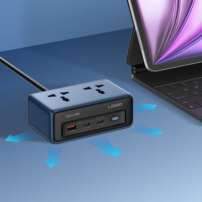 سيّار كهربائي مكتبي بمقبس عالمي بقدرة 45 واط للشحن السريع