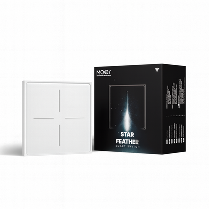 مفتاح لمس ذكي Wi-Fi بسطح مطفي (Matte) مع اهتزاز لمسي وإضاءة خلفية – MOES Star Feather (1/2/3/4 مخارج، يعمل مع Tuya/Smart Life ويدعم Alexa/Google)