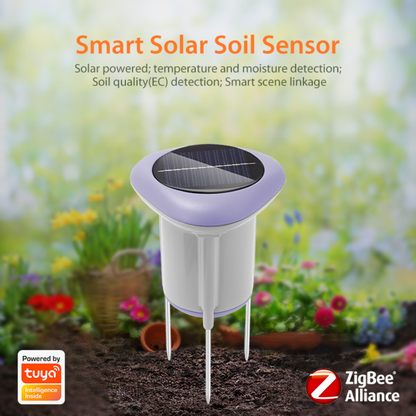 مستشعر ذكي لقياس خصائص التربة بالطاقة الشمسية – ZigBee 3.0 مع دعم Tuya