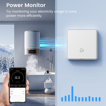 مفتاح ذكي WiFi + RF433 بقدرة 20 أمبير مع مراقبة استهلاك الطاقة وتحكم صوتي – يعمل مع Tuya