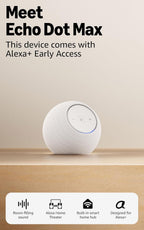 Echo Dot Max (2025) – سپیکەری ماڵی زیرەکی Wi-Fi 6E + بلوتوث لەگەڵ هابێکی ناوەکی