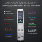 TO-Q-SYS-JWT LCD reading guide; displayed numbers are illustrative examples.