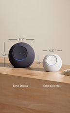 Echo Dot Max (2025) – سپیکەری ماڵی زیرەکی Wi-Fi 6E + بلوتوث لەگەڵ هابێکی ناوەکی