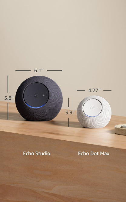 Echo Dot Max (2025) – سماعة منزل ذكي Wi-Fi 6E + Bluetooth مع هاب مدمج