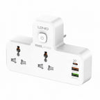 Power splitter with 2 electrical outlets and 3 USB ports with touch lighting 
