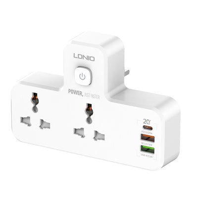 تقسيم كهربائي بمنفذين كهرباء و3 منافذ USB مع إضاءة لمس