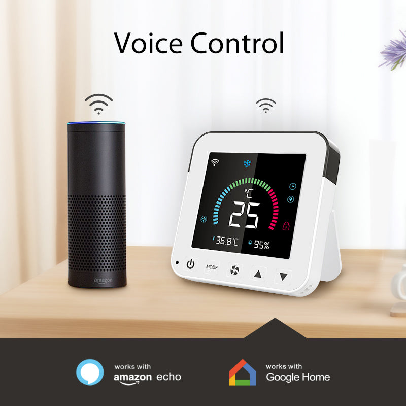 Smart air conditioner controller via Wi-Fi and IR with temperature and humidity display – Tuya