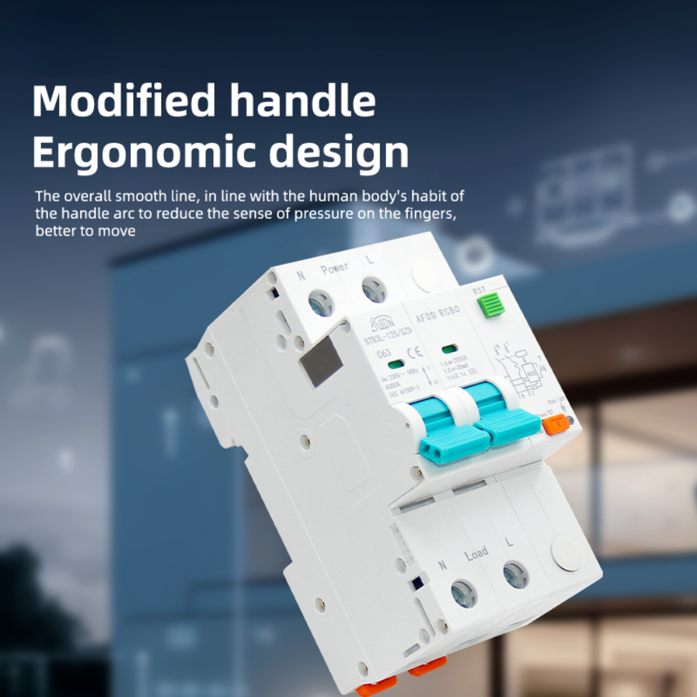 RCBO + AFDD Bi-Pole Universal Circuit Breaker - Protection against Arc, Leakage and Overcurrent