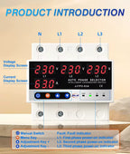 Advanced protection circuit breaker and automatic phase selector (3 Phase) with 100 Amp capacity